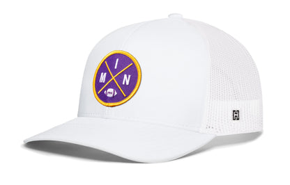 Minnesota Trucker Hat  |  Black MIN X Football Snapback