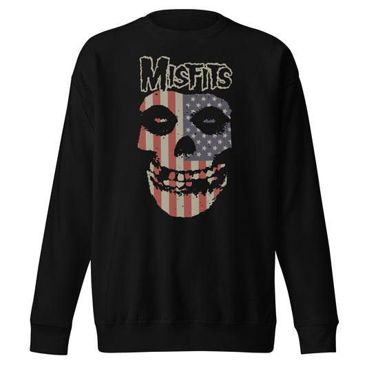 Misfits USA Skull Mens Sweatshirt Black