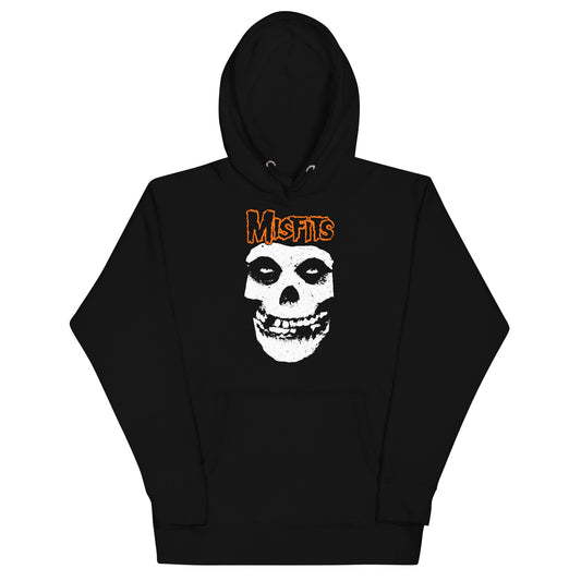 Misfits Orange Skull Mens Hoodie Black