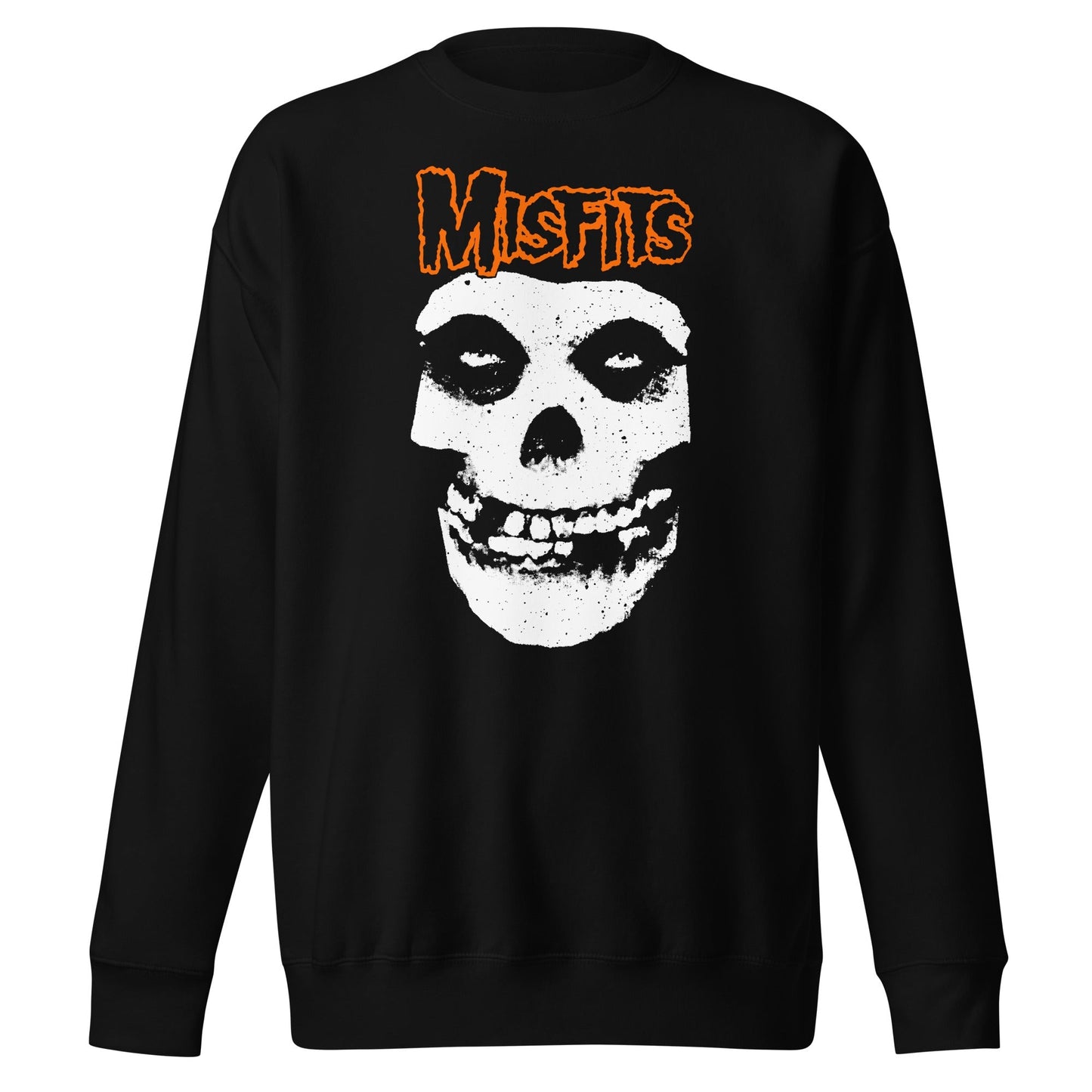 Misfits Orange Skull Mens Sweatshirt Black