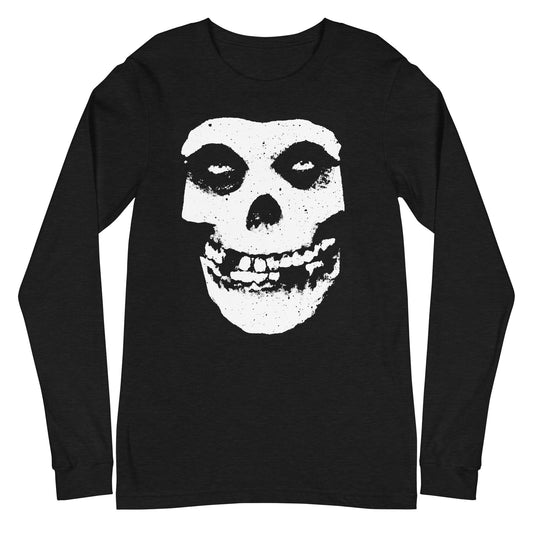 Misfits Large Skull Mens Long Sleeve Shirt Black