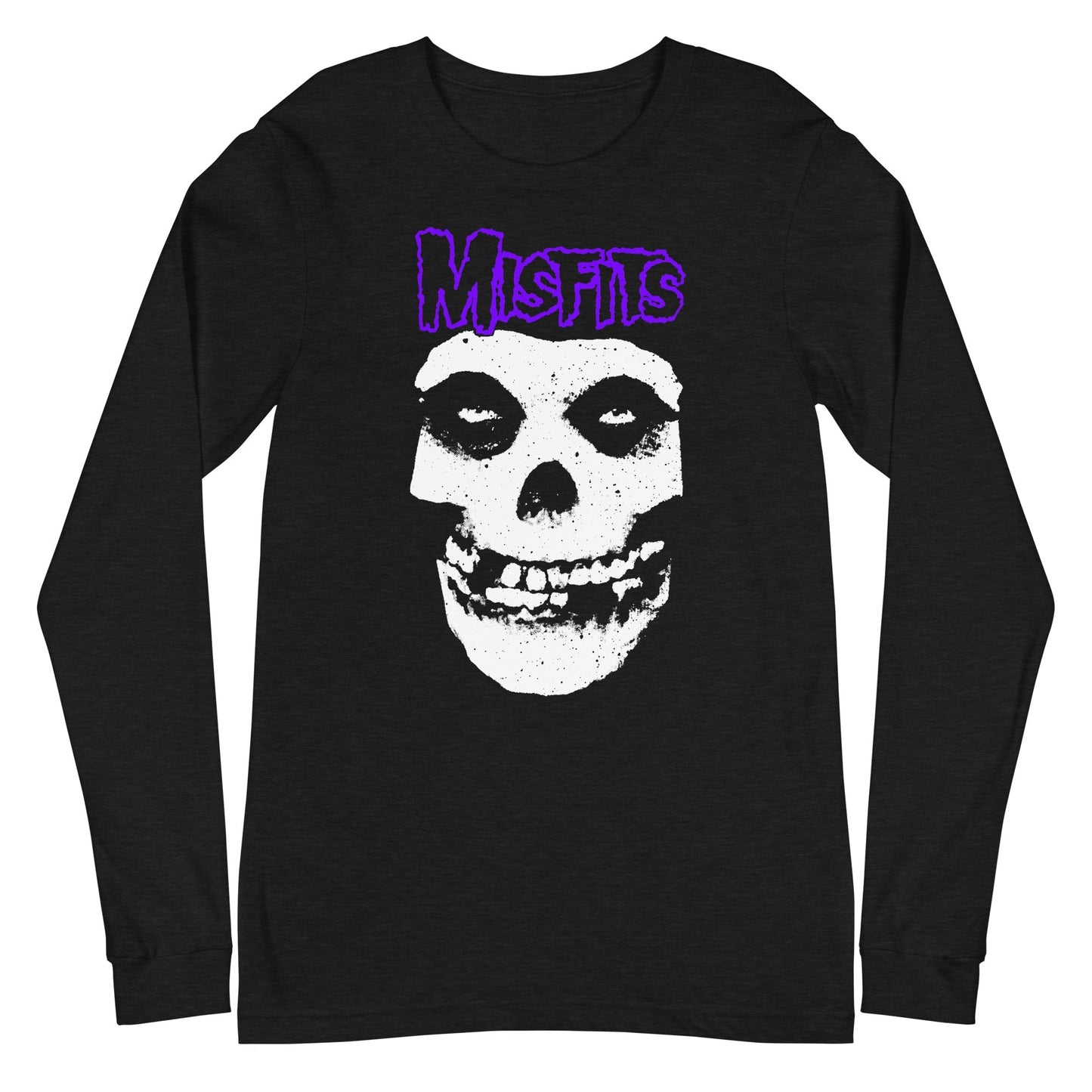 Misfits Purple Skull Mens Long Sleeve Shirt Black