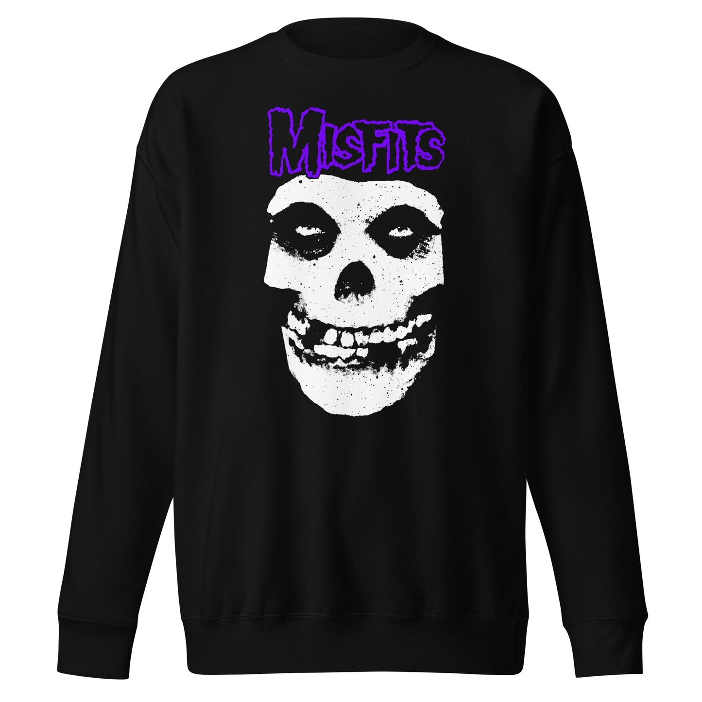 Misfits Purple Skull Mens Sweatshirt Black