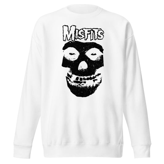 Misfits Black Skull Mens Sweatshirt White