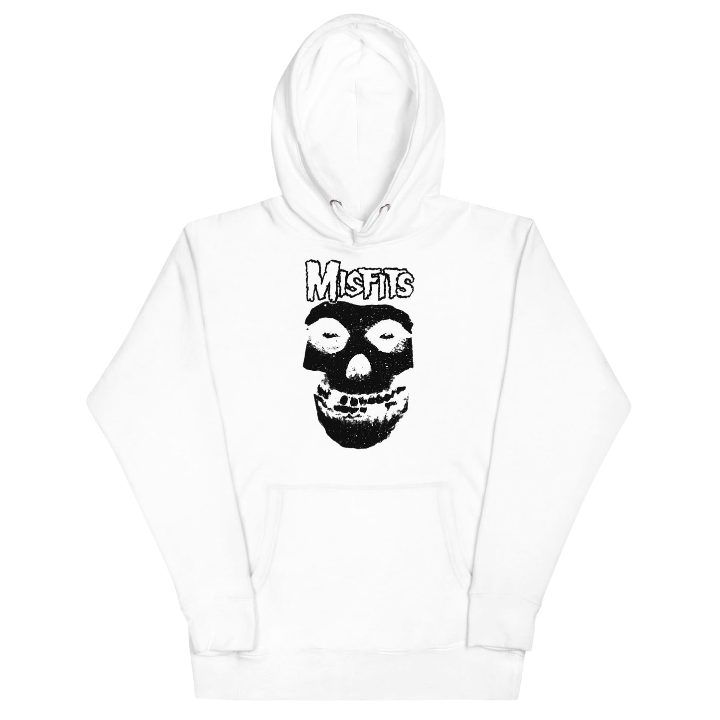 Misfits Black Skull Mens Officially Licensed Hoodie White