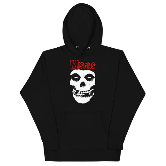 Misfits Red Skull Mens Hoodie Black