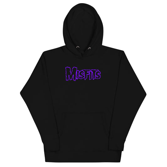 Misfits Purple Drip Logo Mens Hoodie Black