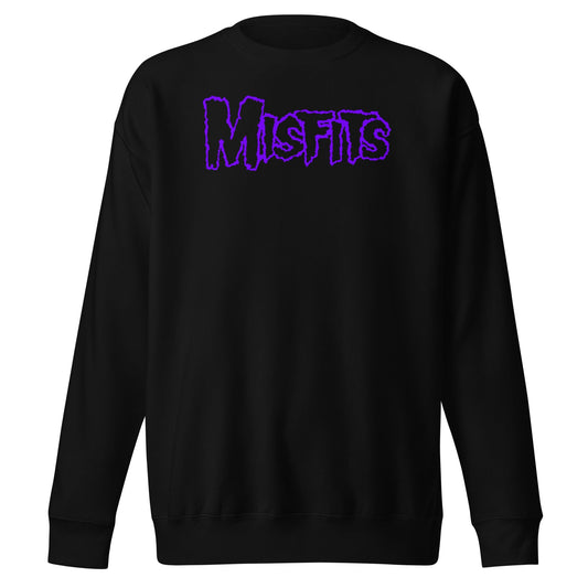 Misfits Purple Drip Logo Mens Sweatshirt Black