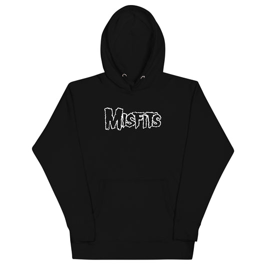 Misfits White Drip Logo Mens Hoodie Black