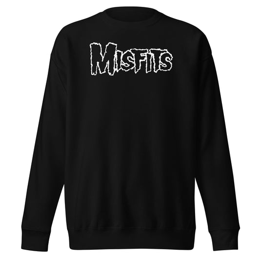 Misfits White Drip Logo Mens Sweatshirt Black