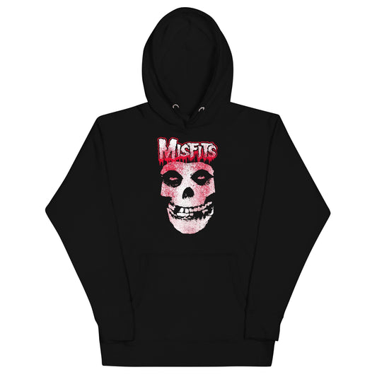 Misfits Tagged Skull Mens Hoodie Black