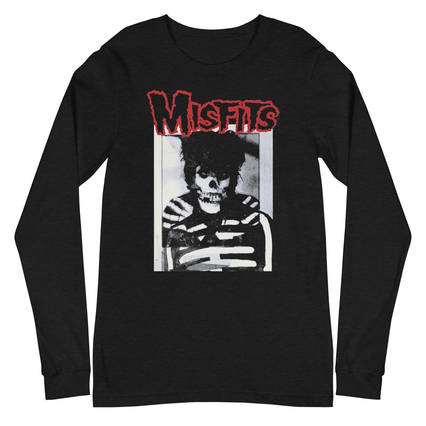 Misfits Skull Hair Mens Long Sleeve Shirt Black