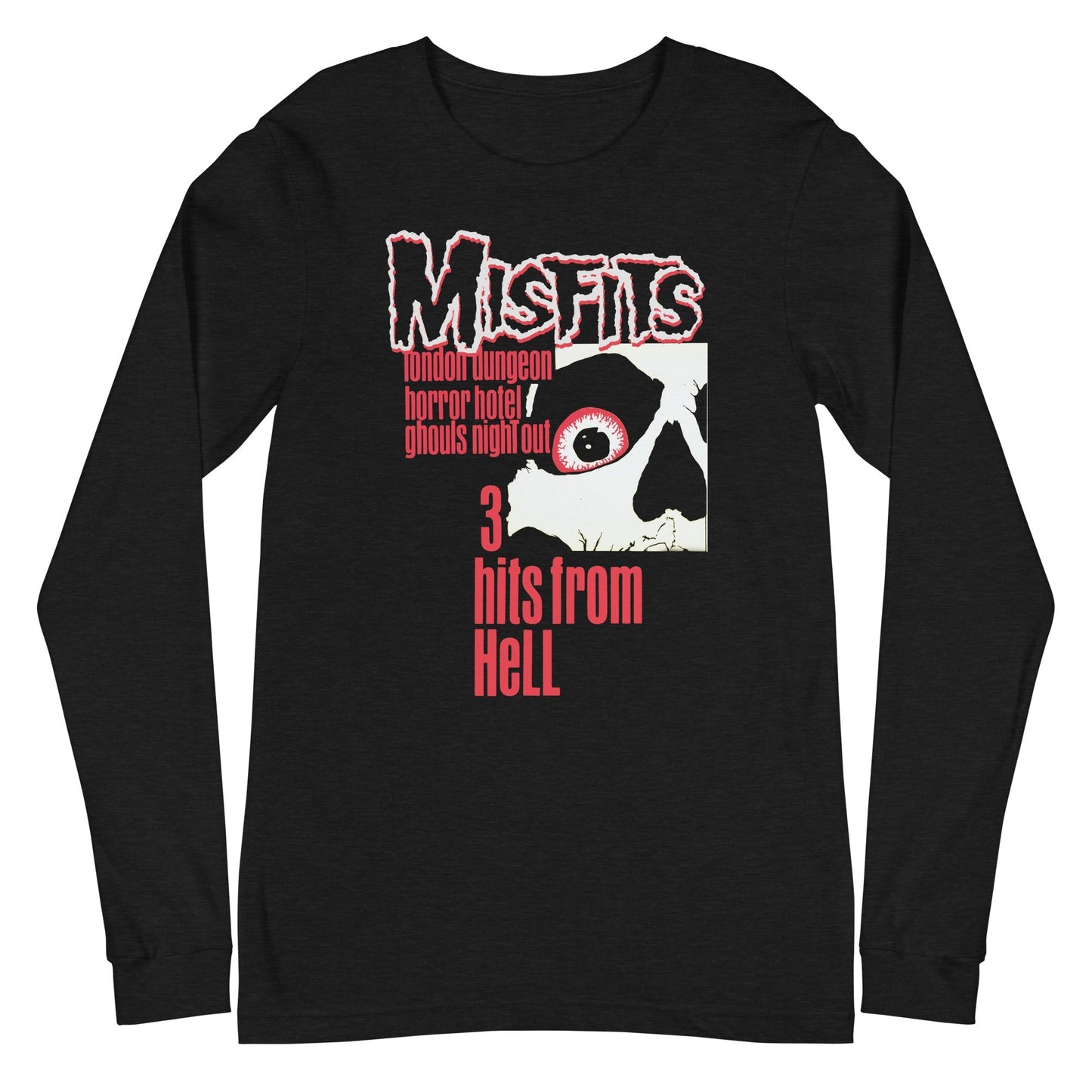 Misfits 3 Hits From Hell Mens Long Sleeve Shirt Black