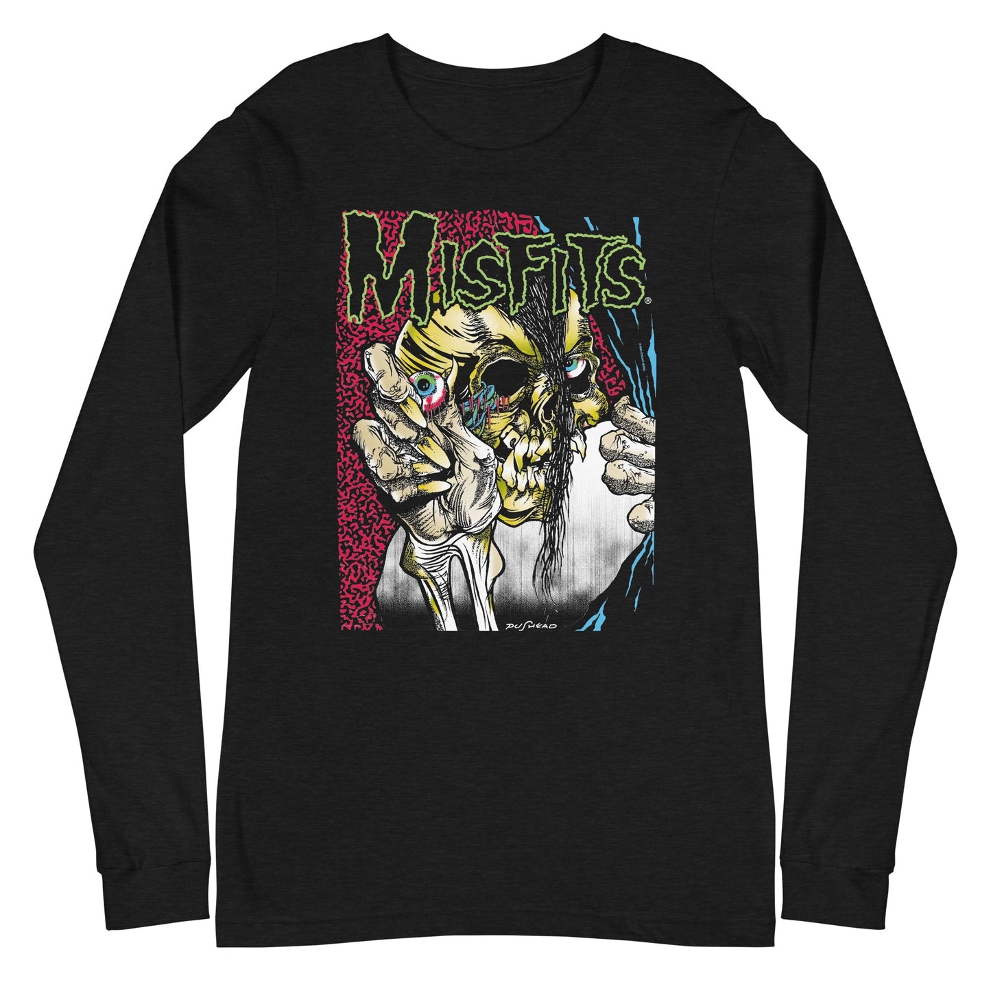 Misfits Open Skull Mens Long Sleeve Shirt Black