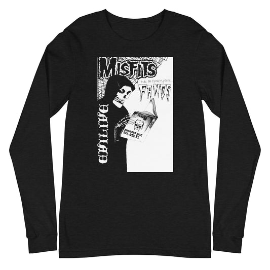 Misfits Fangs Mens Long Sleeve Shirt Black