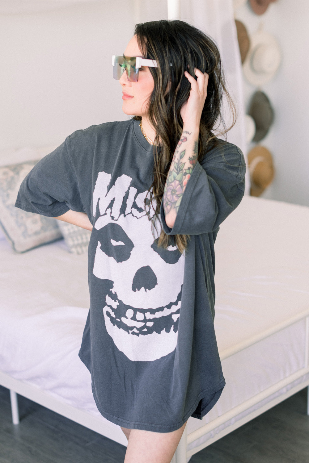 Misfits Oversized Rocker Womens Tee Shirt Vintage Black