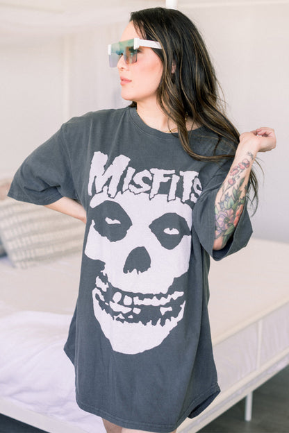 Misfits Oversized Rocker Womens Tee Shirt Vintage Black