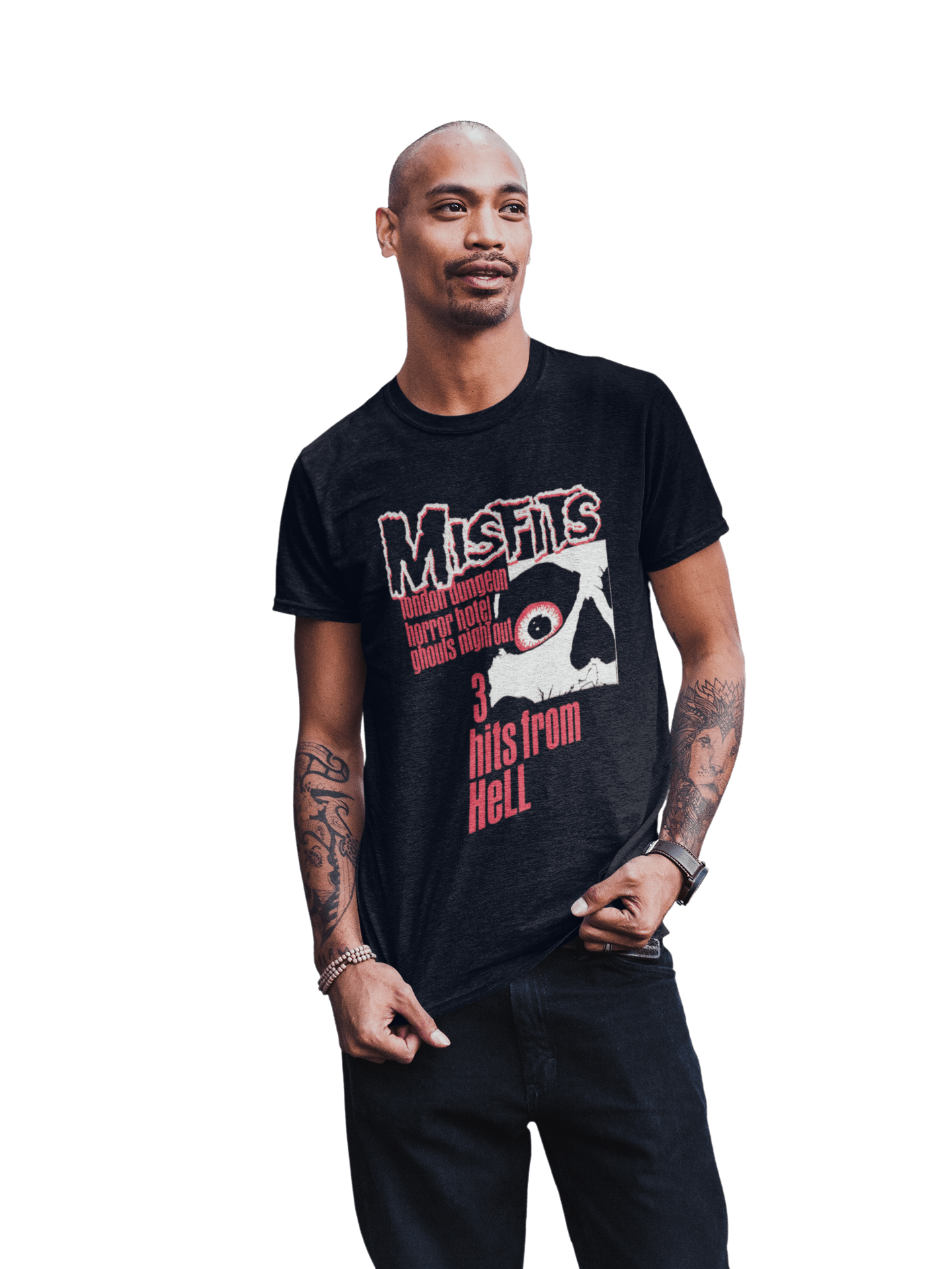Misfits 3 Hits From Hell Officially Licensed Mens T Shirt Black