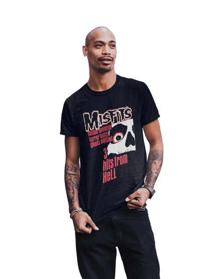 Misfits 3 Hits From Hell Officially Licensed Mens T Shirt Black