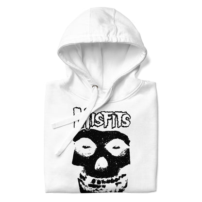 Misfits Black Skull Classic Mens Officially Licensed Hoodie White