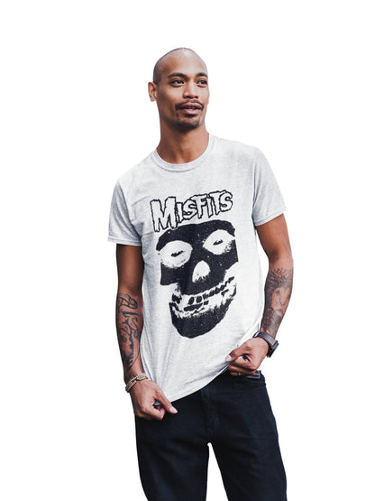 Misfits Black Skull Jumbo Print Mens T Shirt White