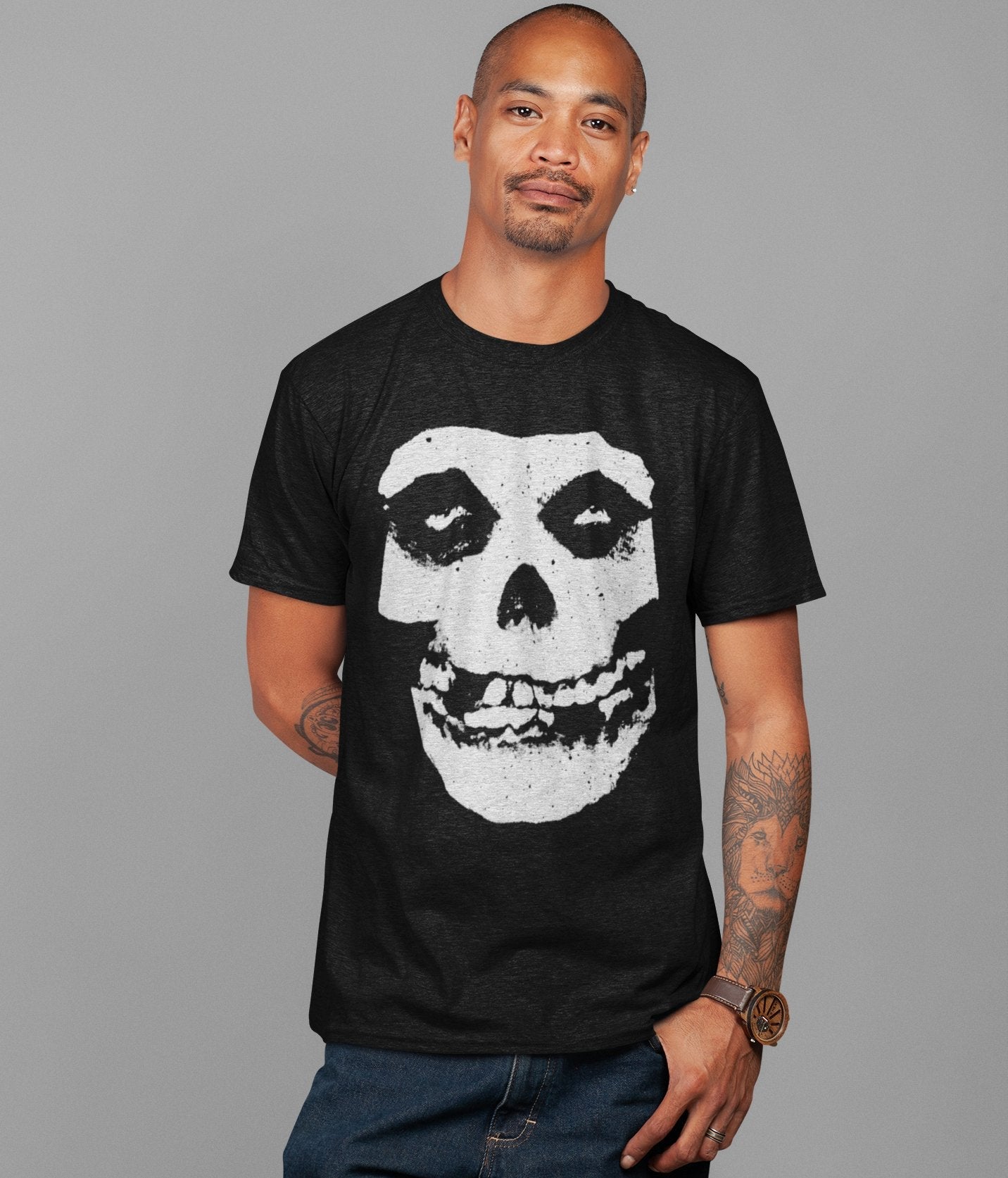 Misfits Large Skull Jumbo Print Mens T Shirt Black