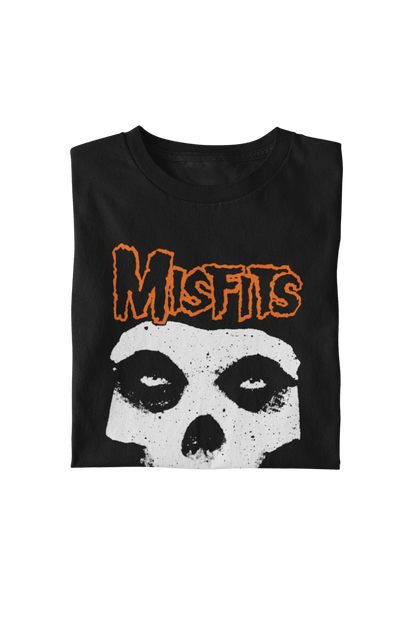 Misfits Orange Skull Officially Licensed Mens T Shirt Black