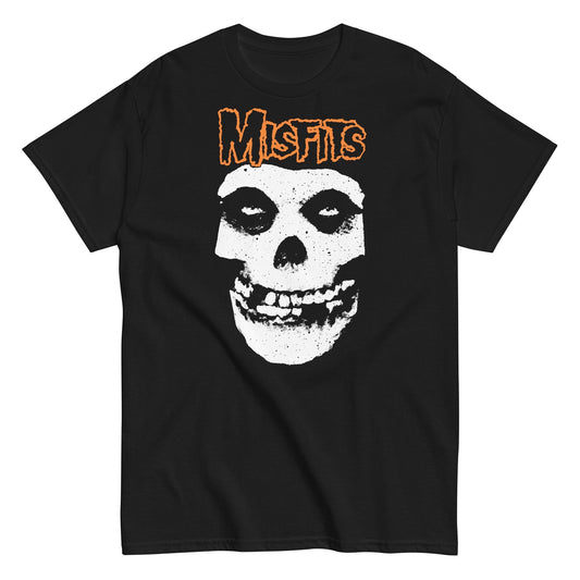 Misfits Orange Skull Mens T Shirt Black