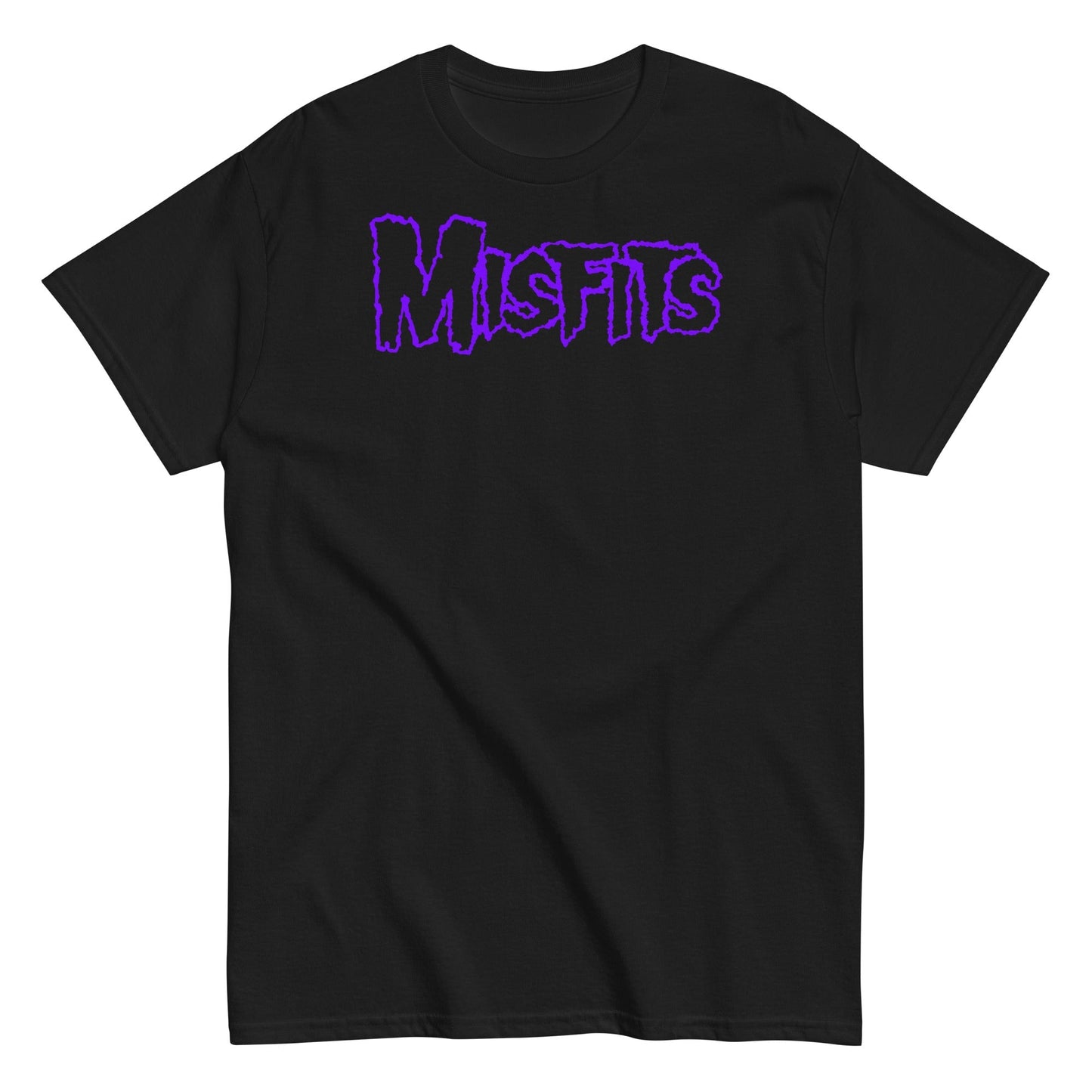 Misfits Purple Drip Logo Mens T Shirt Black