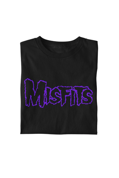 Misfits Purple Drip Logo Officially Licensed Mens T Shirt Black