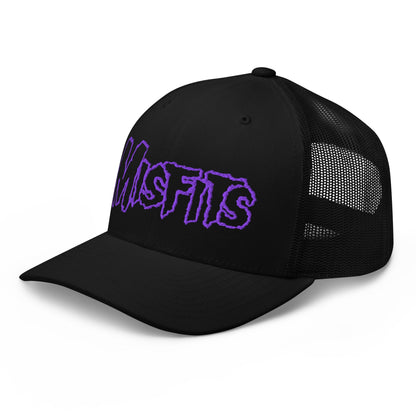 Misfits - Purple Drip Logo Trucker HD Embroidered Hat Black Officially Licensed
