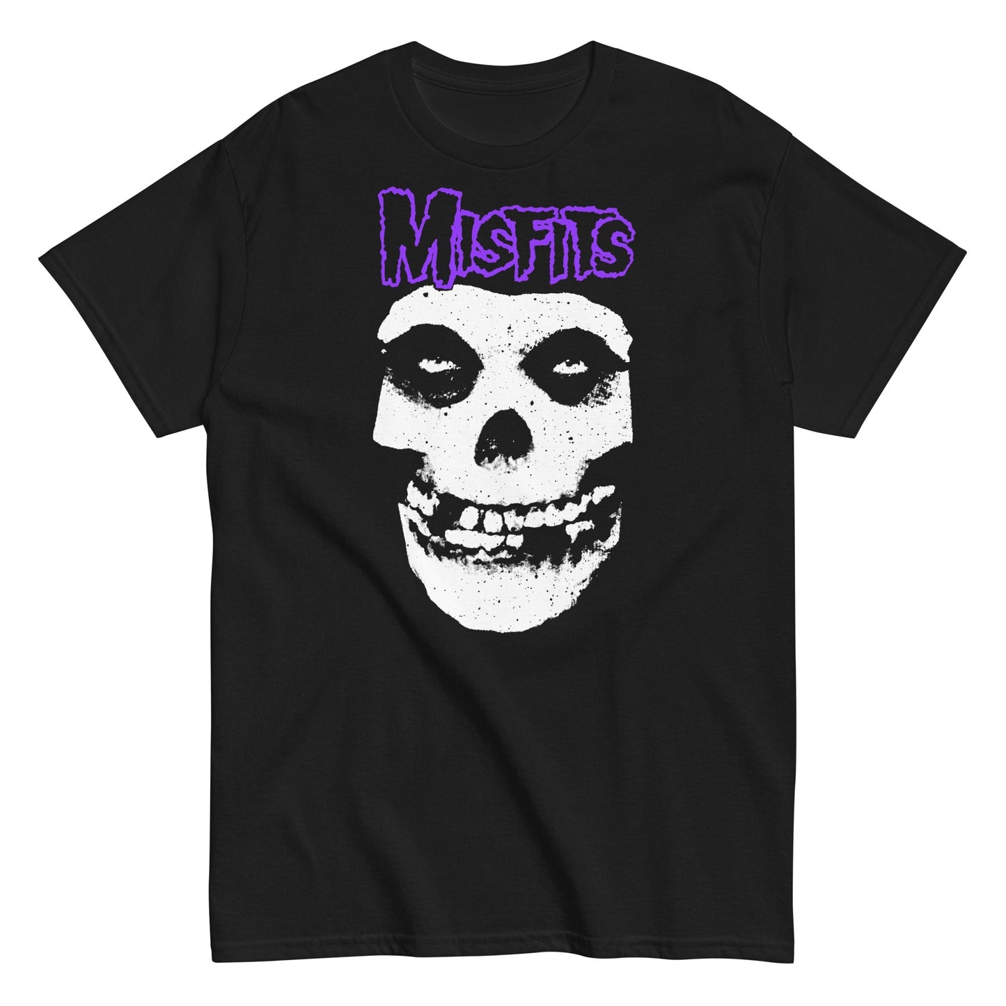 Misfits Purple Skull Mens T Shirt Black