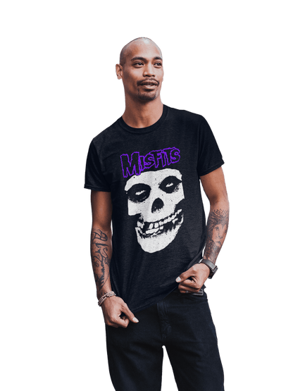 Misfits Purple Skull Officially Licensed Mens T Shirt Black