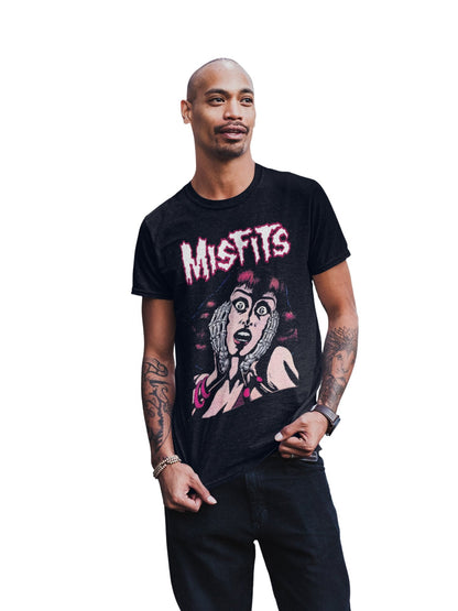 Misfits Screaming Jumbo Print Mens T Shirt Black