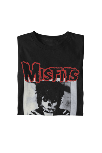 Misfits Skull Hair Officially Licensed Mens T Shirt Black