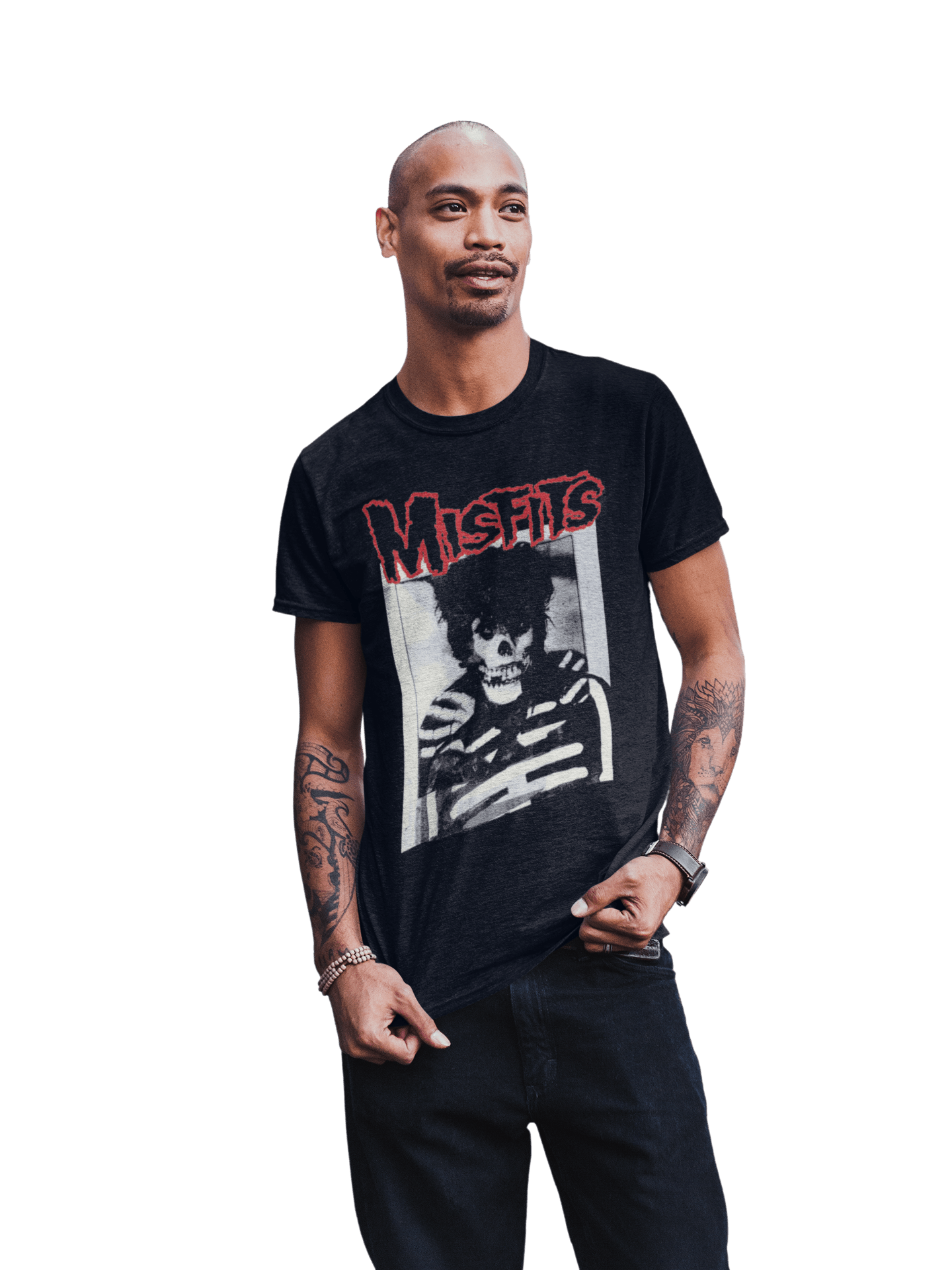 Misfits Skull Hair Officially Licensed Mens T Shirt Black