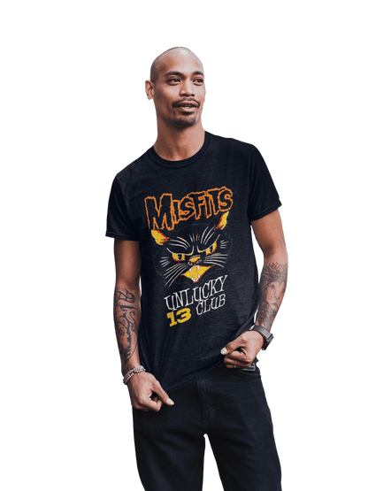 Misfits Unlucky 13 Club Officially Licensed Mens T Shirt Black