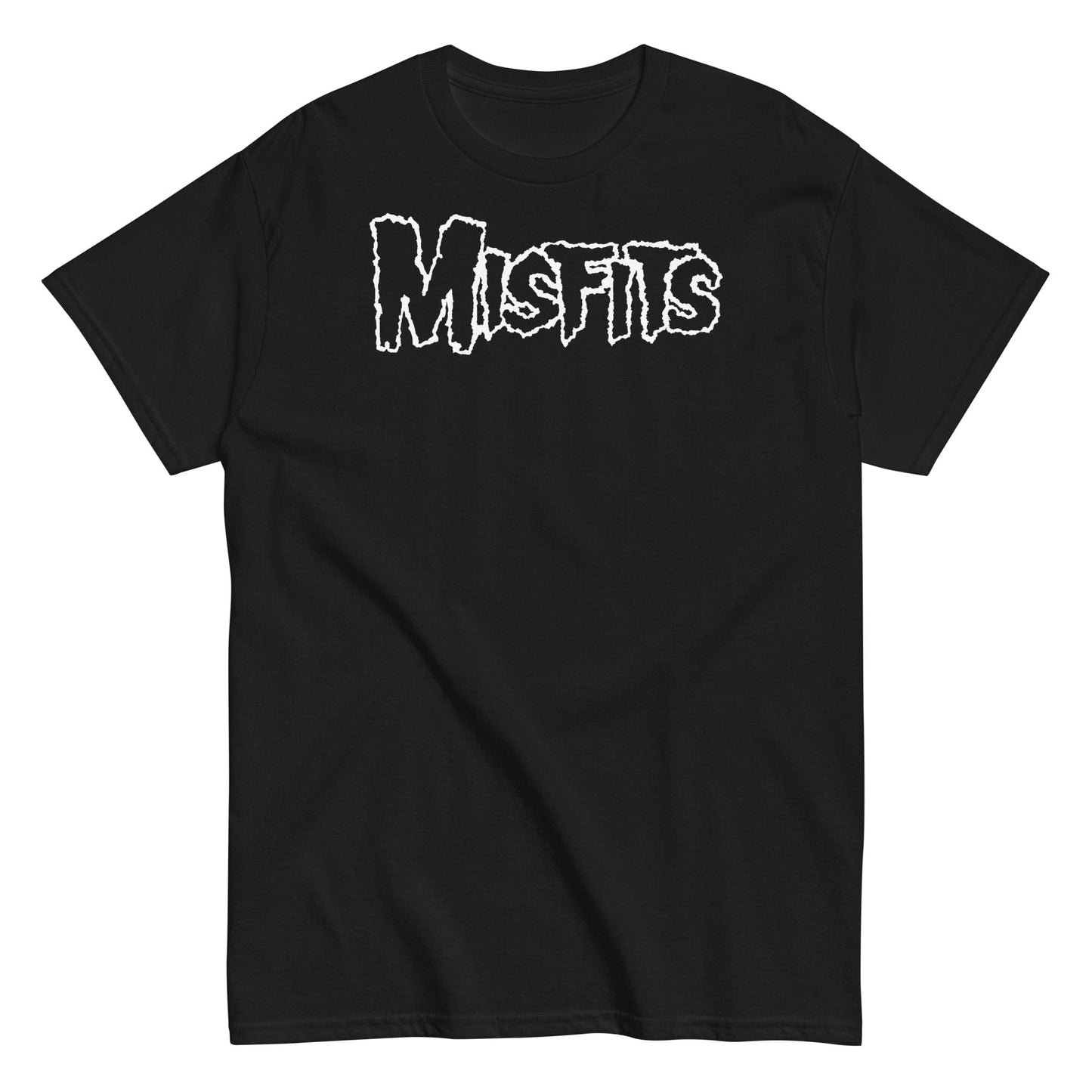 Misfits White Drip Logo Mens T Shirt Black