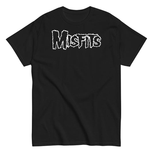 Misfits White Drip Logo Mens T Shirt Black