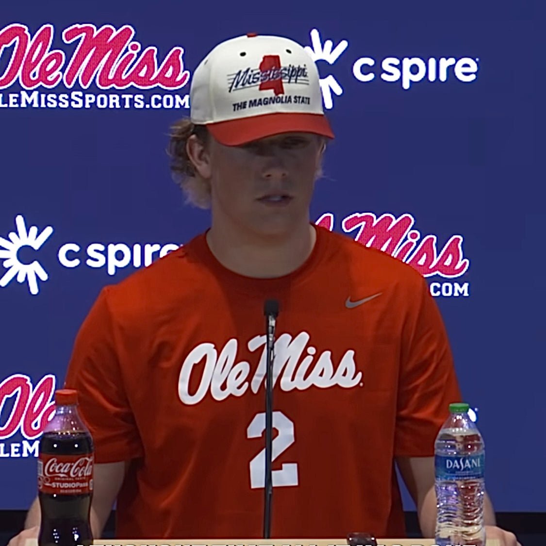 Mississippi Snapback Hat - The Magnolia (Cream/Red)