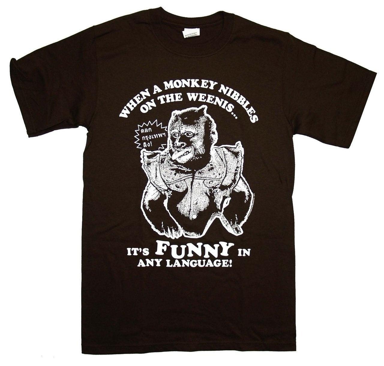 Monkey Nibbles on the Weenis Funny T-shirt