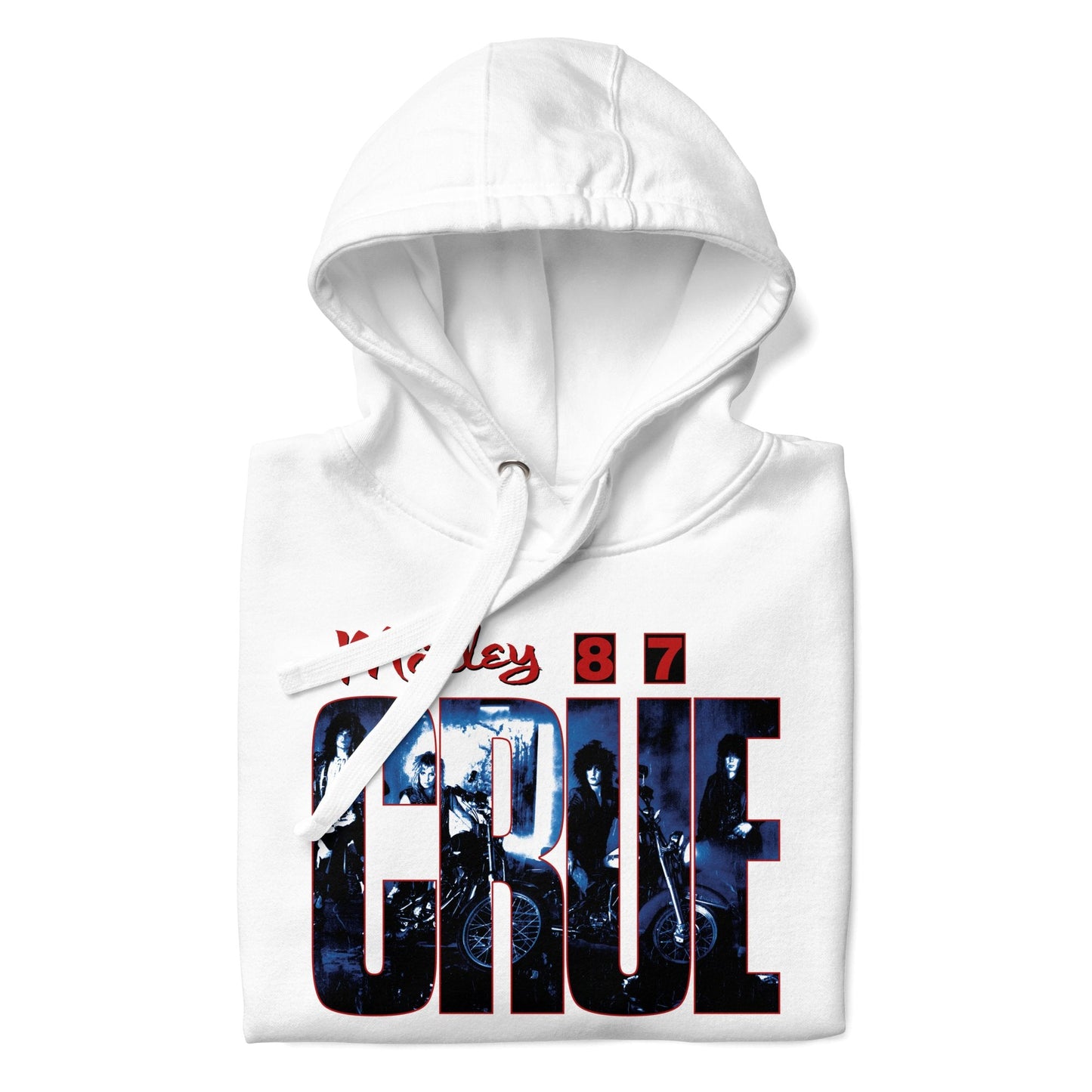 Motley Crue 1987 Tour Vintage Classic Mens Officially Licensed Hoodie White