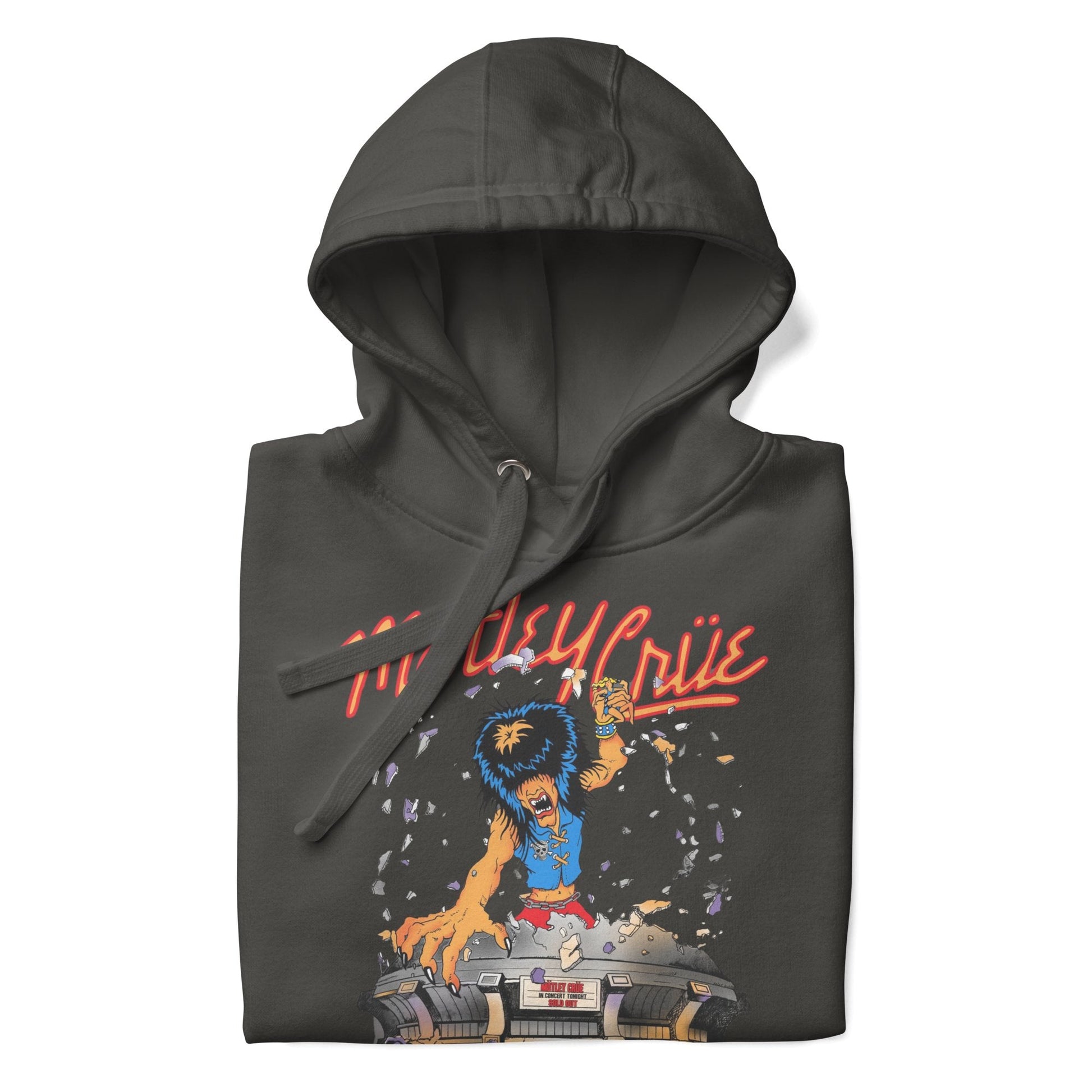 Motley Crue Allister Dome Classic Mens Officially Licensed Hoodie Charcoal