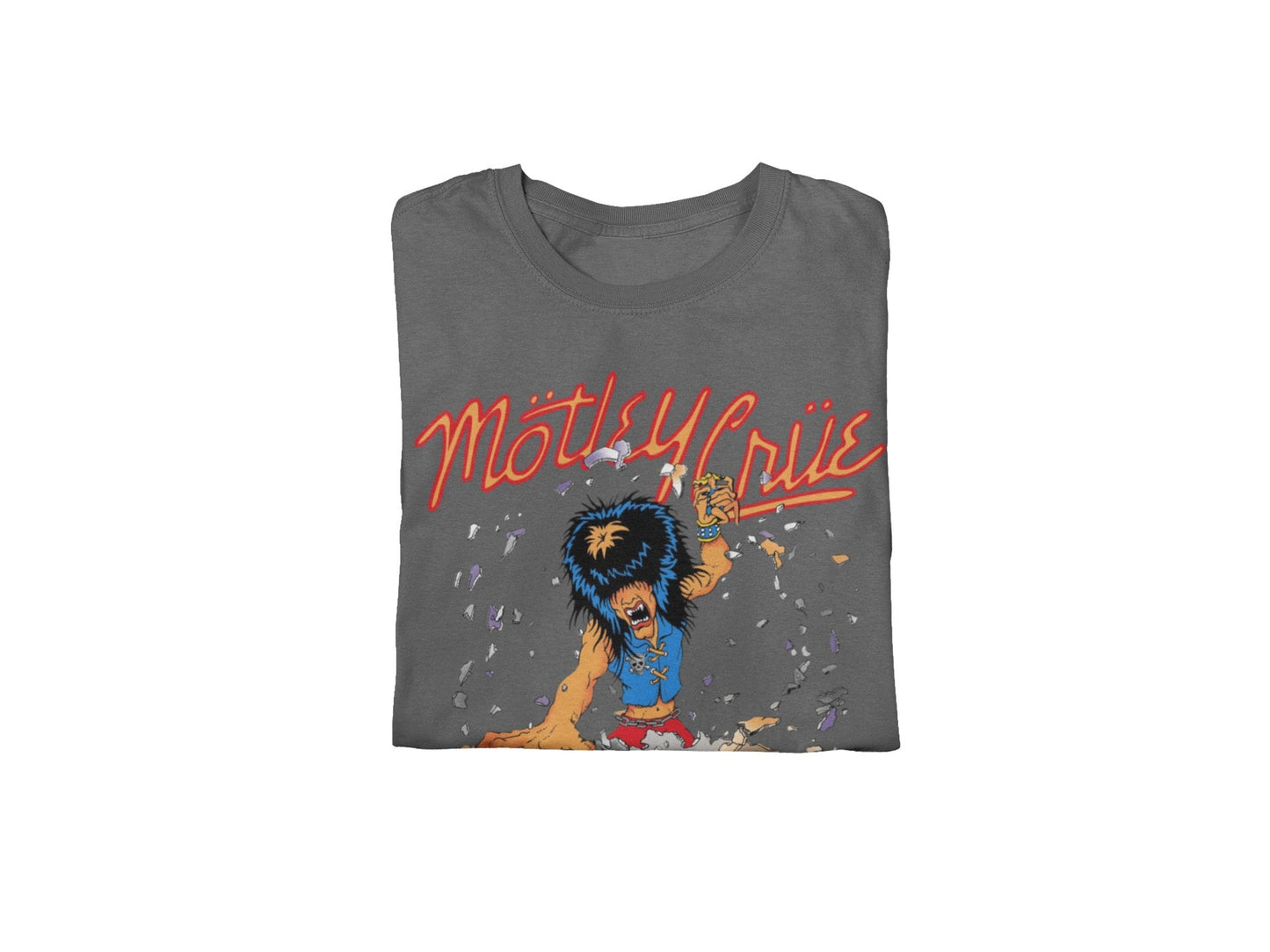 Motley Crue Allister Dome Jumbo Print Mens T Shirt Charcoal