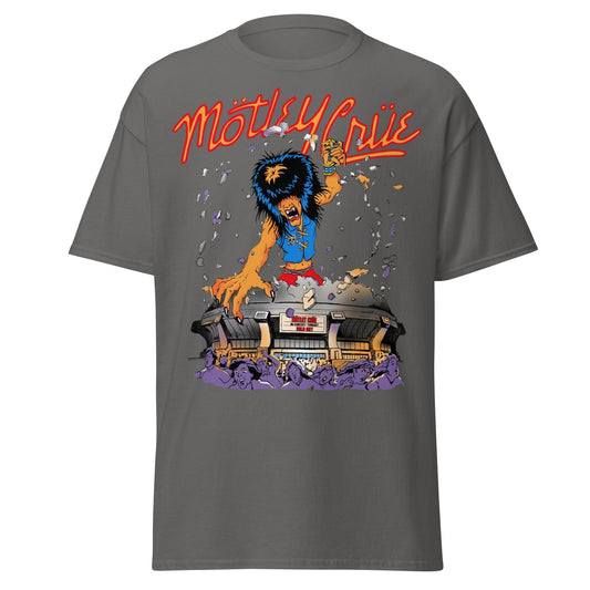 Motley Crue Allister Dome Jumbo Print Mens T Shirt Charcoal