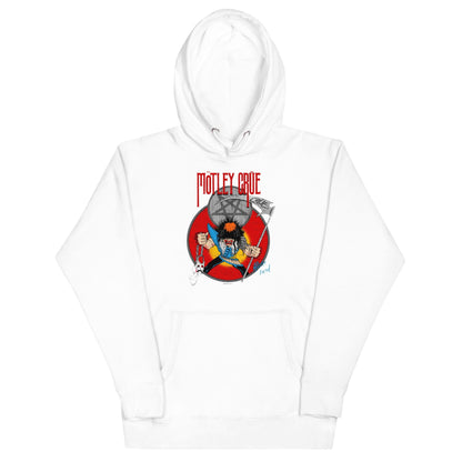 Motley Crue Allister Reaper Classic Mens Officially Licensed Hoodie White