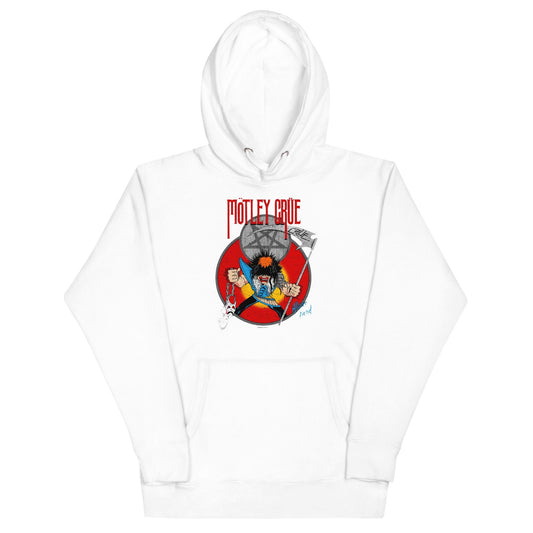 Motley Crue Allister Reaper Classic Mens Officially Licensed Hoodie White