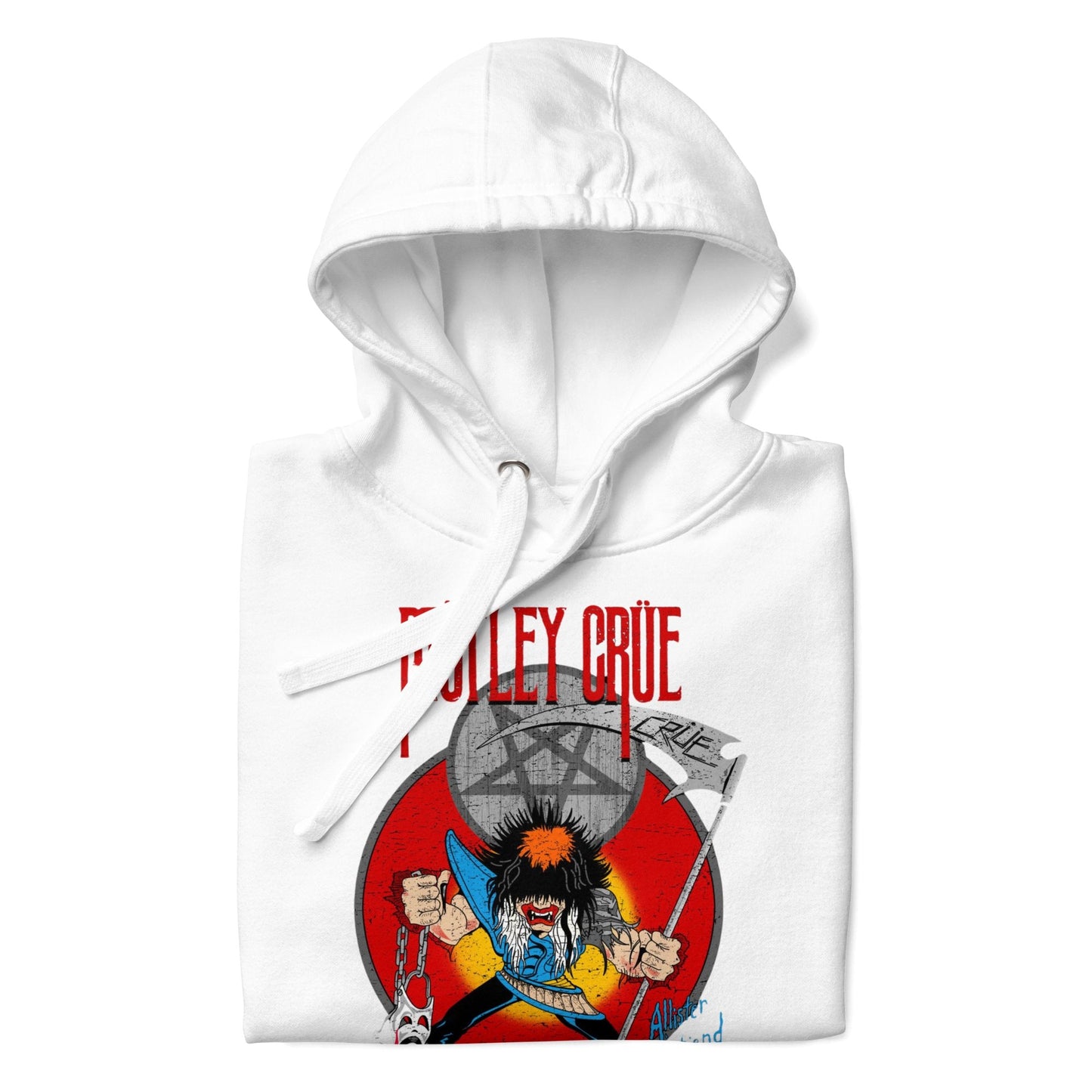 Motley Crue Allister Reaper Classic Mens Officially Licensed Hoodie White