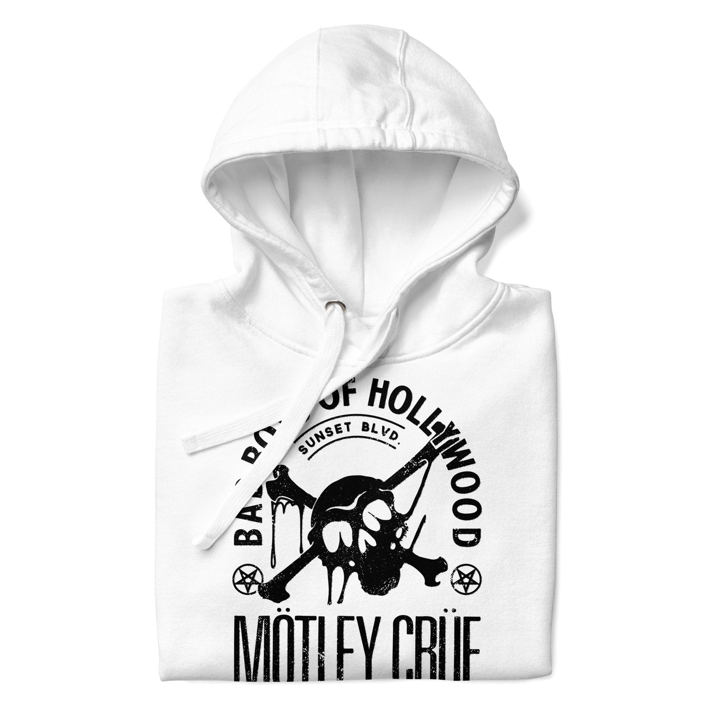 Motley Crue Bad Boys of Hollywood Classic Mens Officially Licensed Hoodie White
