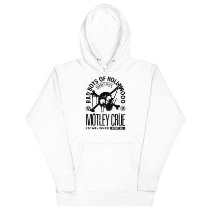 Motley Crue Bad Boys of Hollywood Classic Mens Officially Licensed Hoodie White